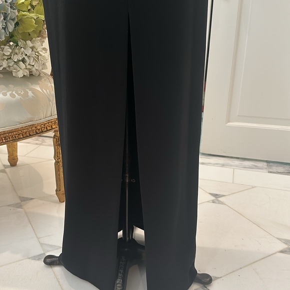 Black knit long formal gown, size 4. Peekaboo inserts, halter. - Picture 6 of 9